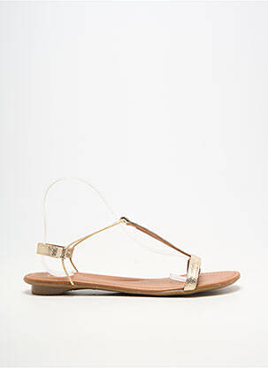 Sandales/nu pieds matière lisse talon plat jusqu'à 3cm or SMS femme
