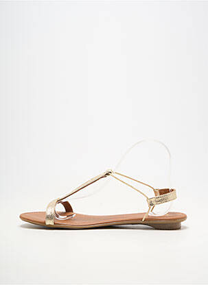 Sandales/nu pieds matière lisse talon plat jusqu'à 3cm or SMS femme