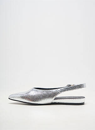 Sandales/nu pieds matière lisse talon plat jusqu'à 3cm argent REQINS femme