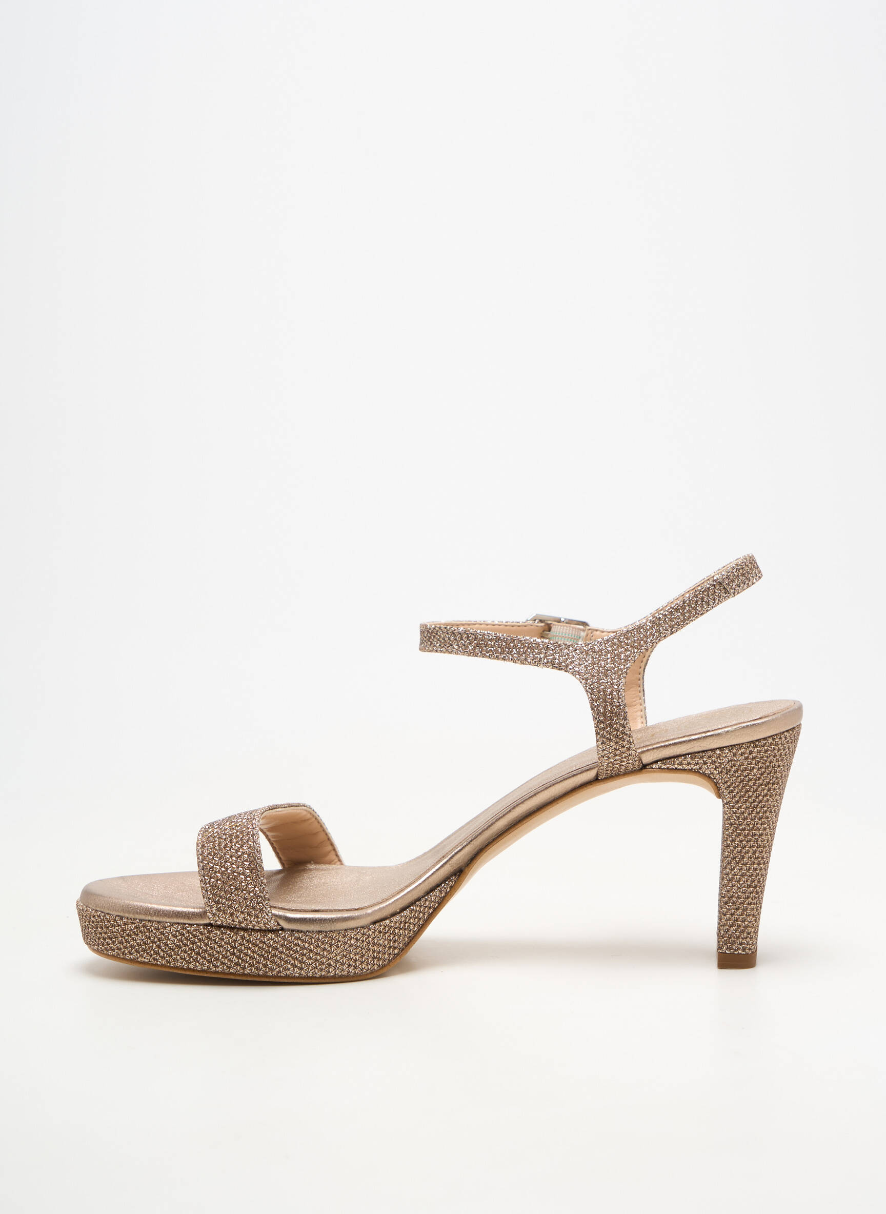Sandales/nu pieds fermeture boucle(s) talon de 7 à 9cm or UNISA femme