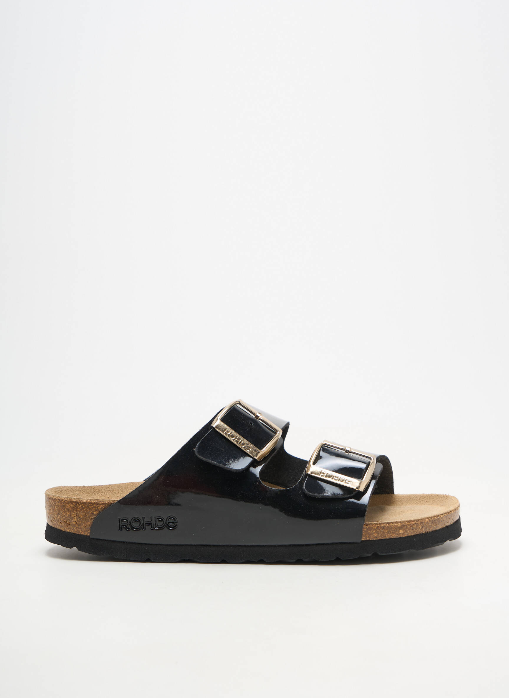 Mules/sabots matière lisse talon plat jusqu'à 3cm noir ROHDE femme