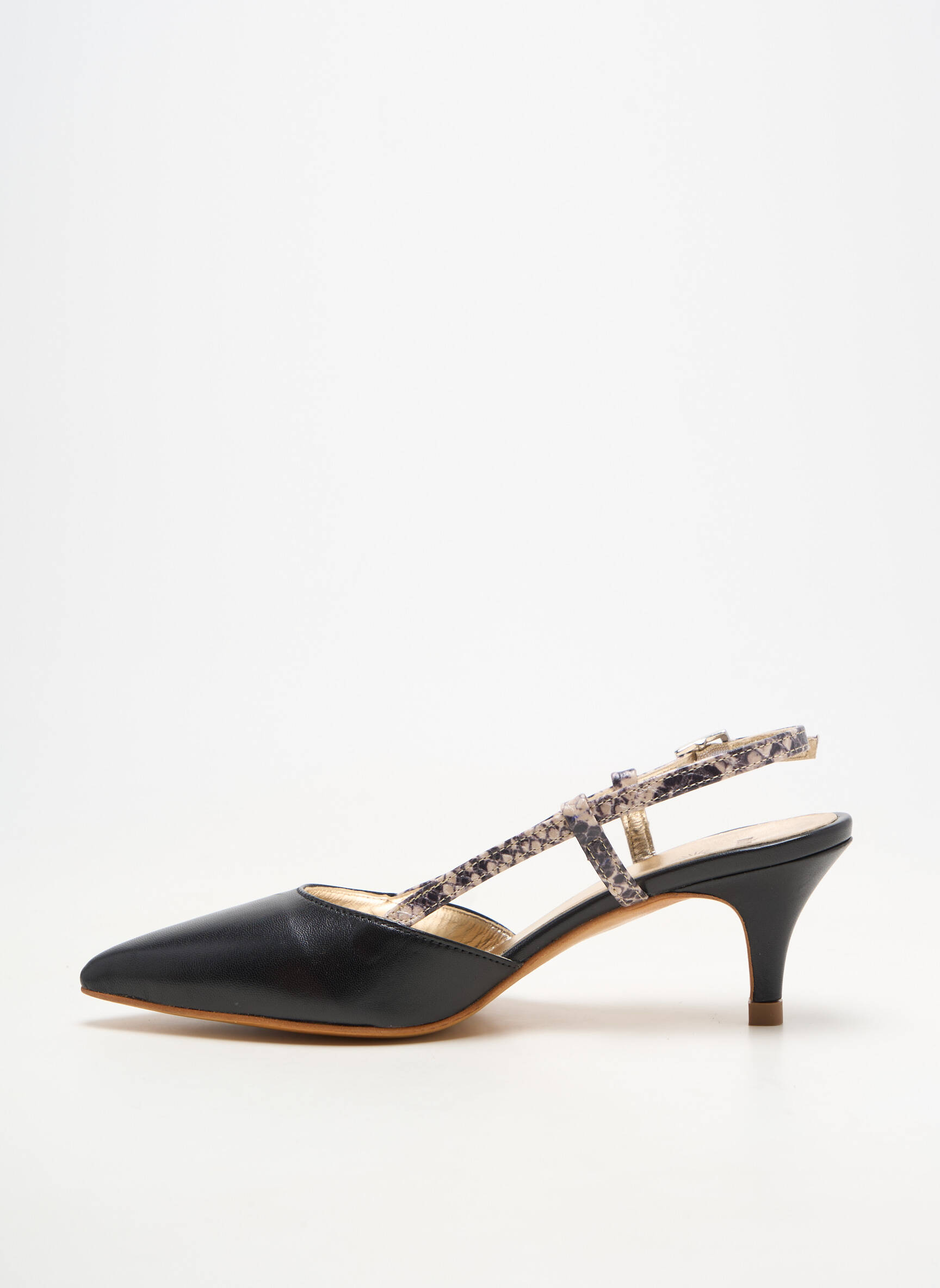 Escarpins matière lisse talon de 7 à 9cm noir NIMAL femme
