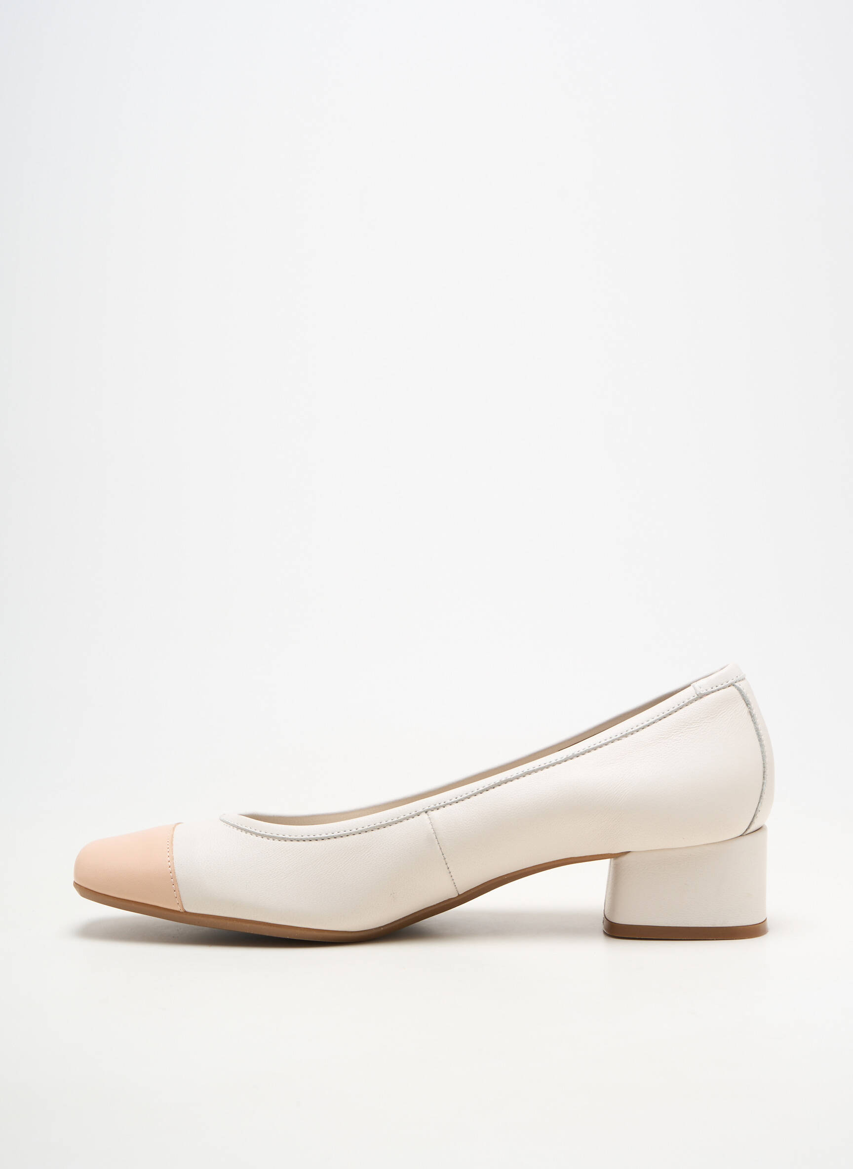 Ballerines carré talon de 4 à 6cm blanc REQINS femme