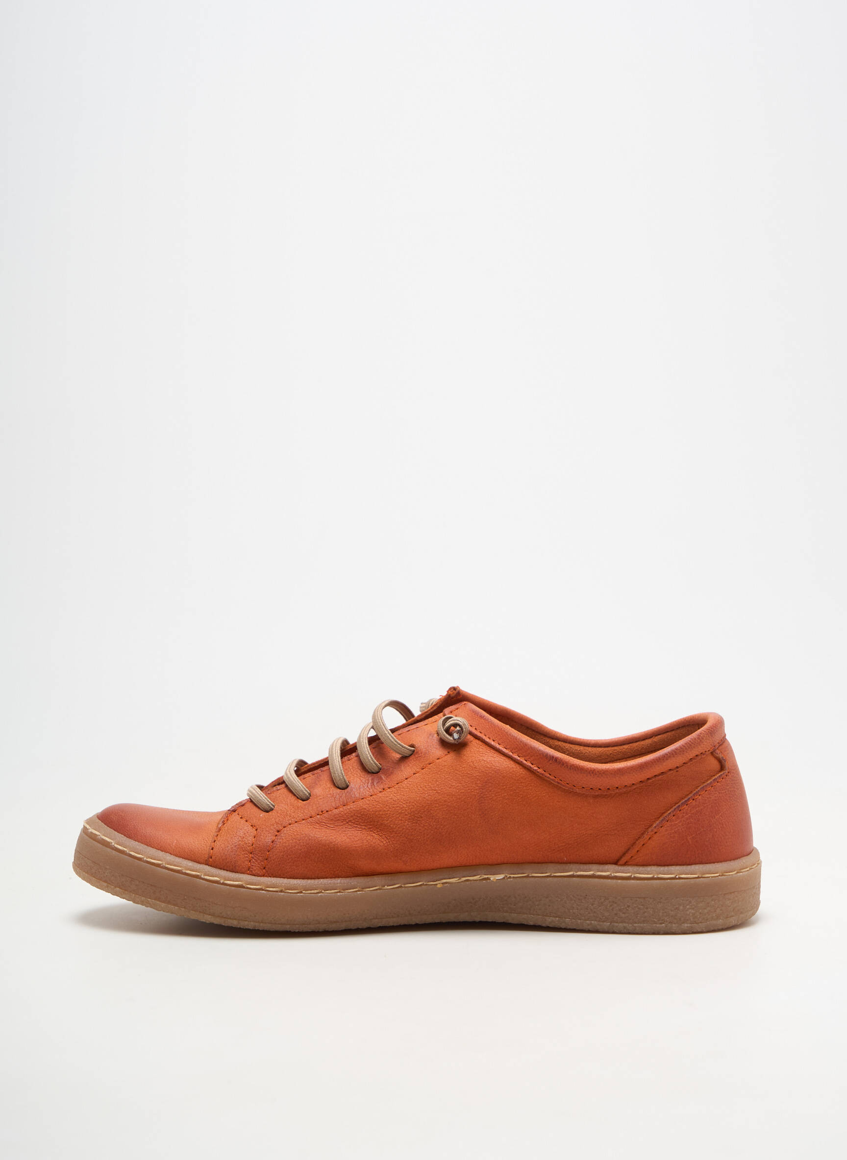Baskets matière lisse talon plat jusqu'à 3cm orange CHACAL femme
