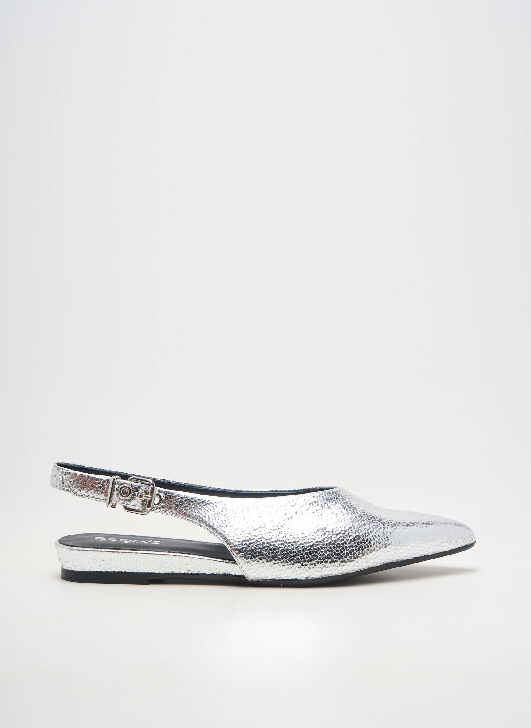 Sandales/nu pieds matière lisse talon plat jusqu'à 3cm argent REQINS femme