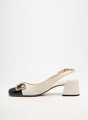 Ballerines carré talon de 4 à 6cm blanc HOGL femme