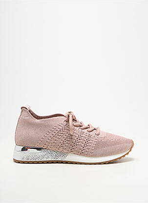 Baskets tissage tissage pailleté talon plat jusqu'à 3cm rose REQINS femme