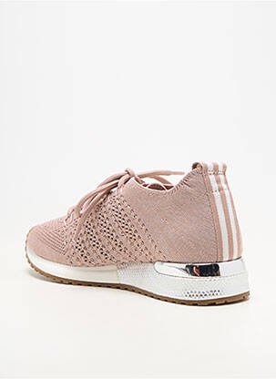Baskets tissage tissage pailleté talon plat jusqu'à 3cm rose REQINS femme