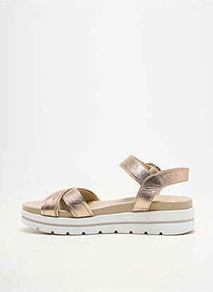 Sandales/nu pieds matière lisse talon de 4 à 6cm or NERO GIARDINI femme