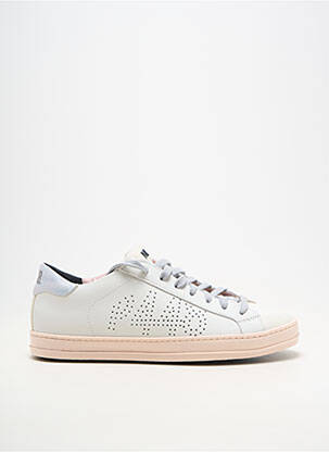 Baskets matière lisse talon plat jusqu'à 3cm blanc P448 femme