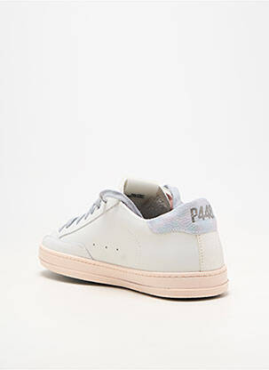 Baskets matière lisse talon plat jusqu'à 3cm blanc P448 femme