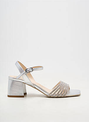 Sandales/nu pieds matière lisse talon de 4 à 6cm argent NERO GIARDINI femme