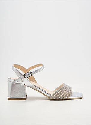 Sandales/nu pieds matière lisse talon de 4 à 6cm argent NERO GIARDINI femme
