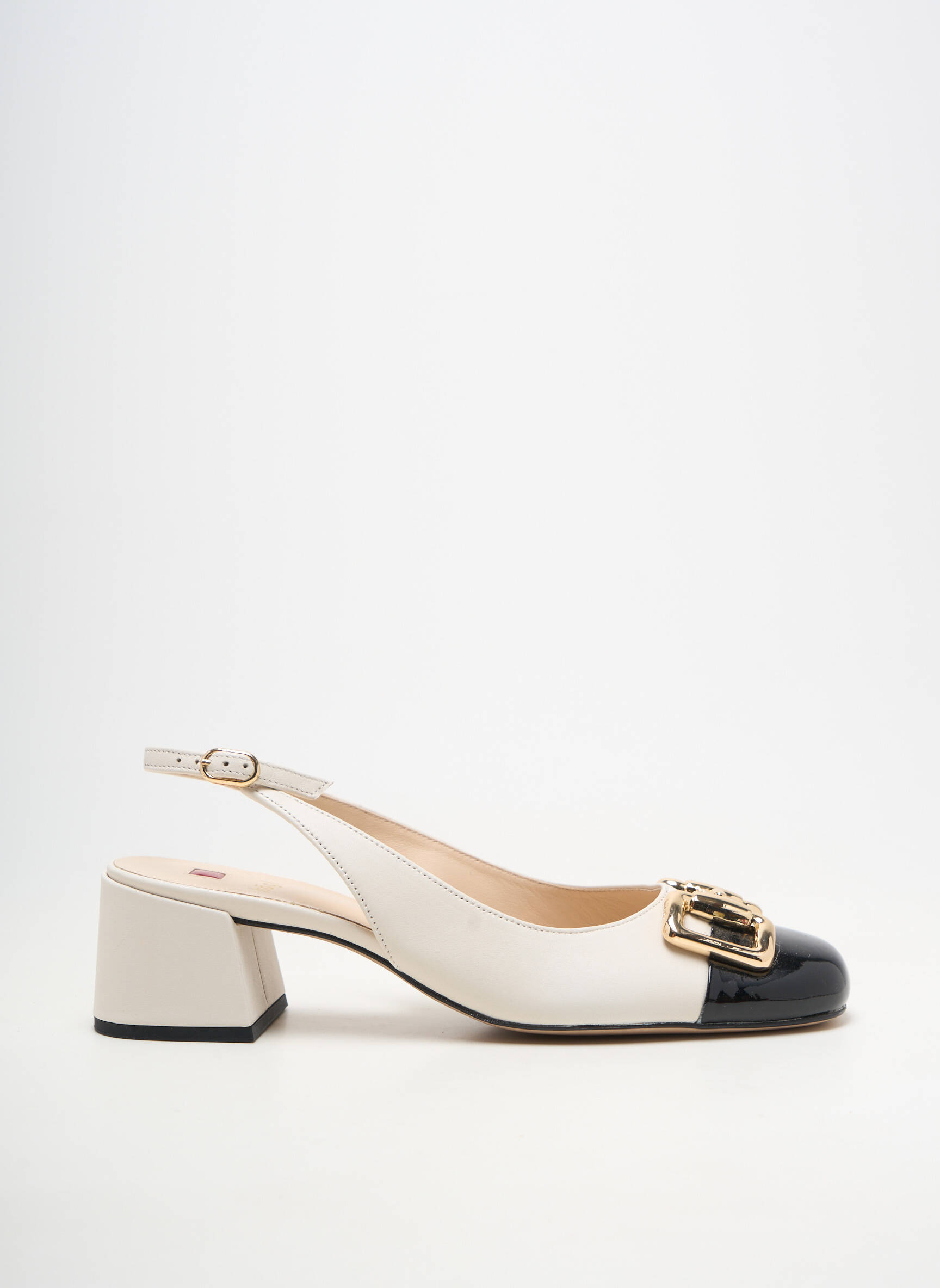 Ballerines carré talon de 4 à 6cm blanc HOGL femme