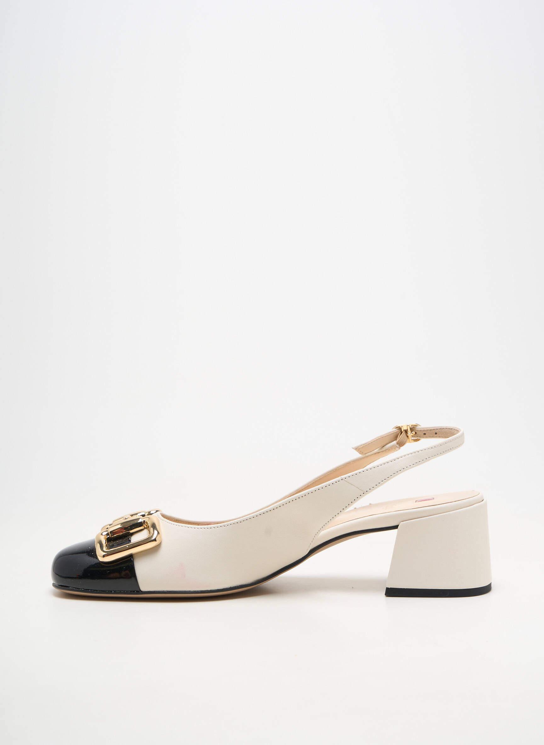 Ballerines carré talon de 4 à 6cm blanc HOGL femme