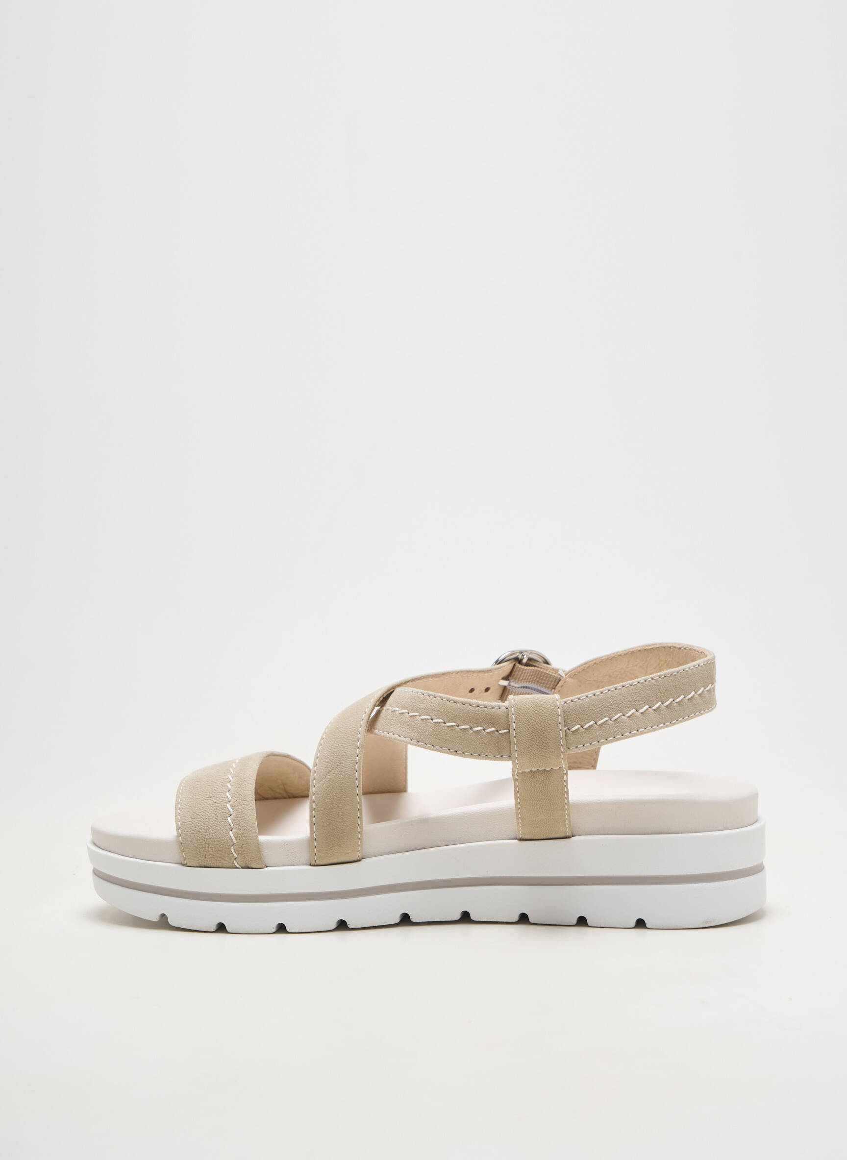 Sandales/nu pieds matière lisse talon de 4 à 6cm beige NERO GIARDINI femme