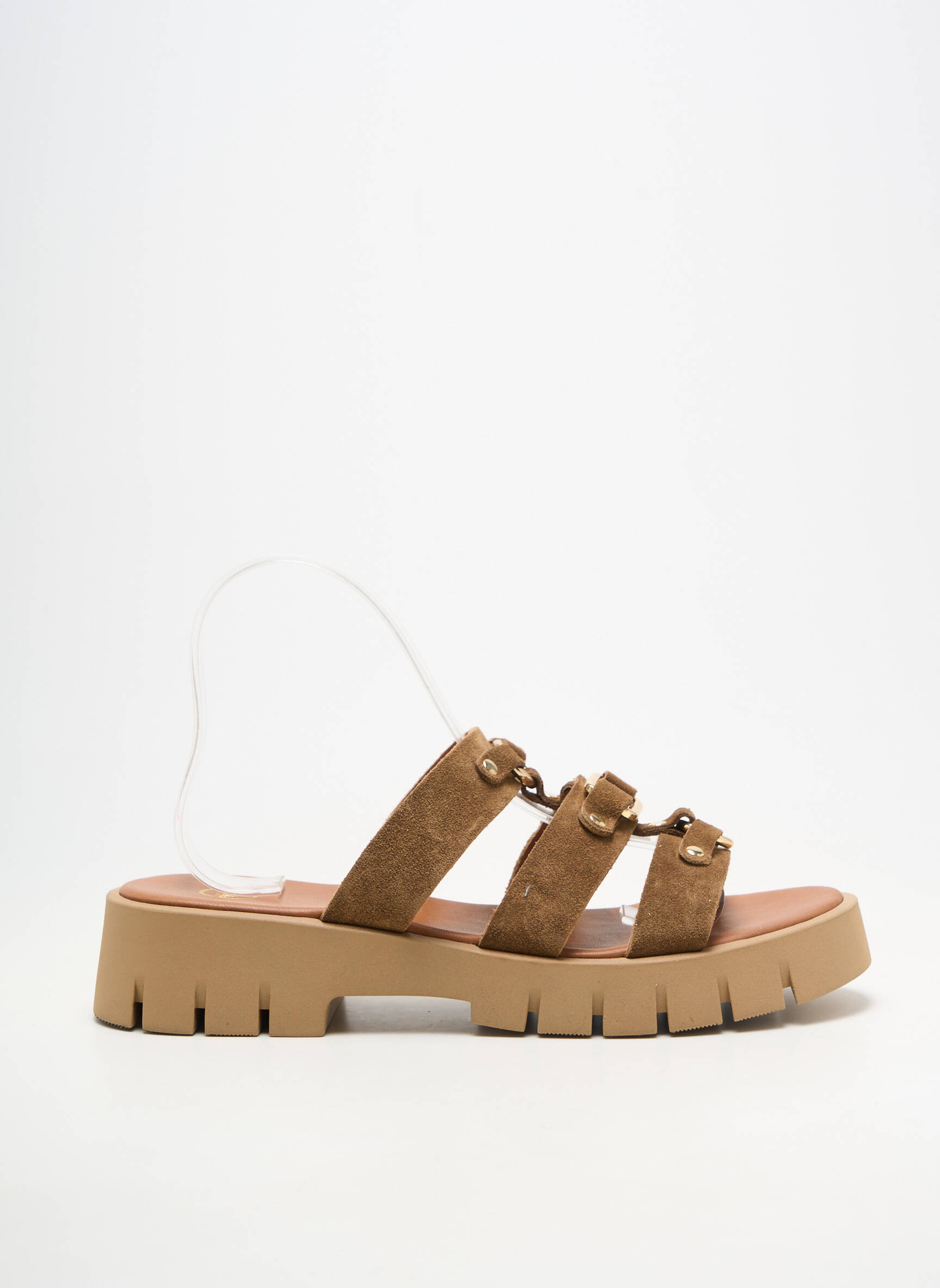 Mules/sabots bout ouvert talon de 4 à 6cm marron SMS femme