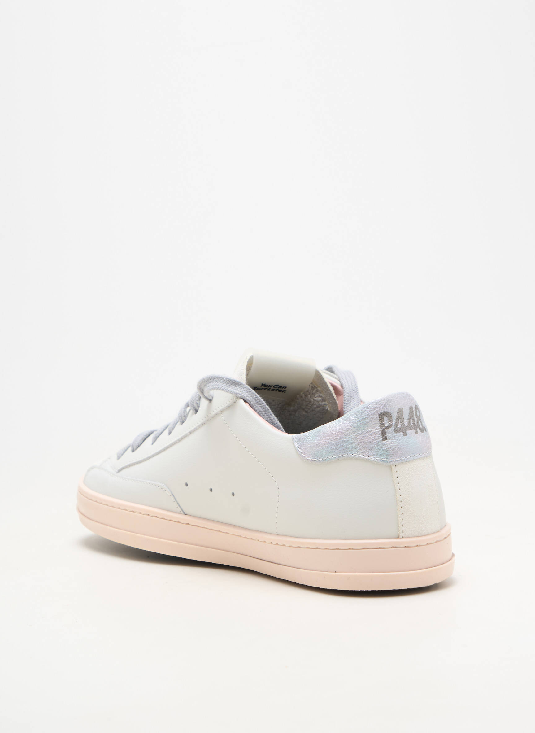 Baskets matière lisse talon plat jusqu'à 3cm blanc P448 femme