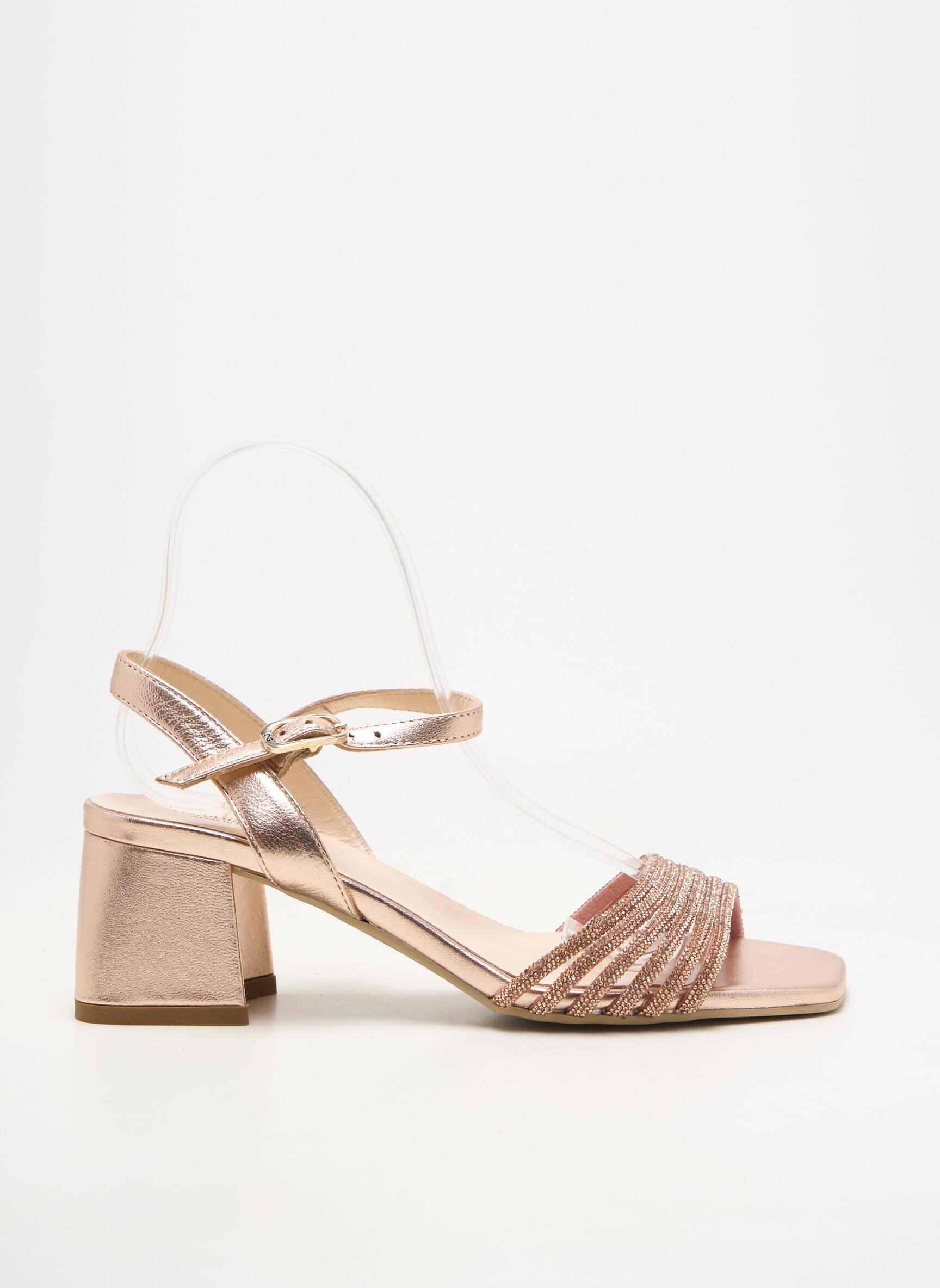 Sandales/nu pieds matière lisse talon de 4 à 6cm rose NERO GIARDINI femme