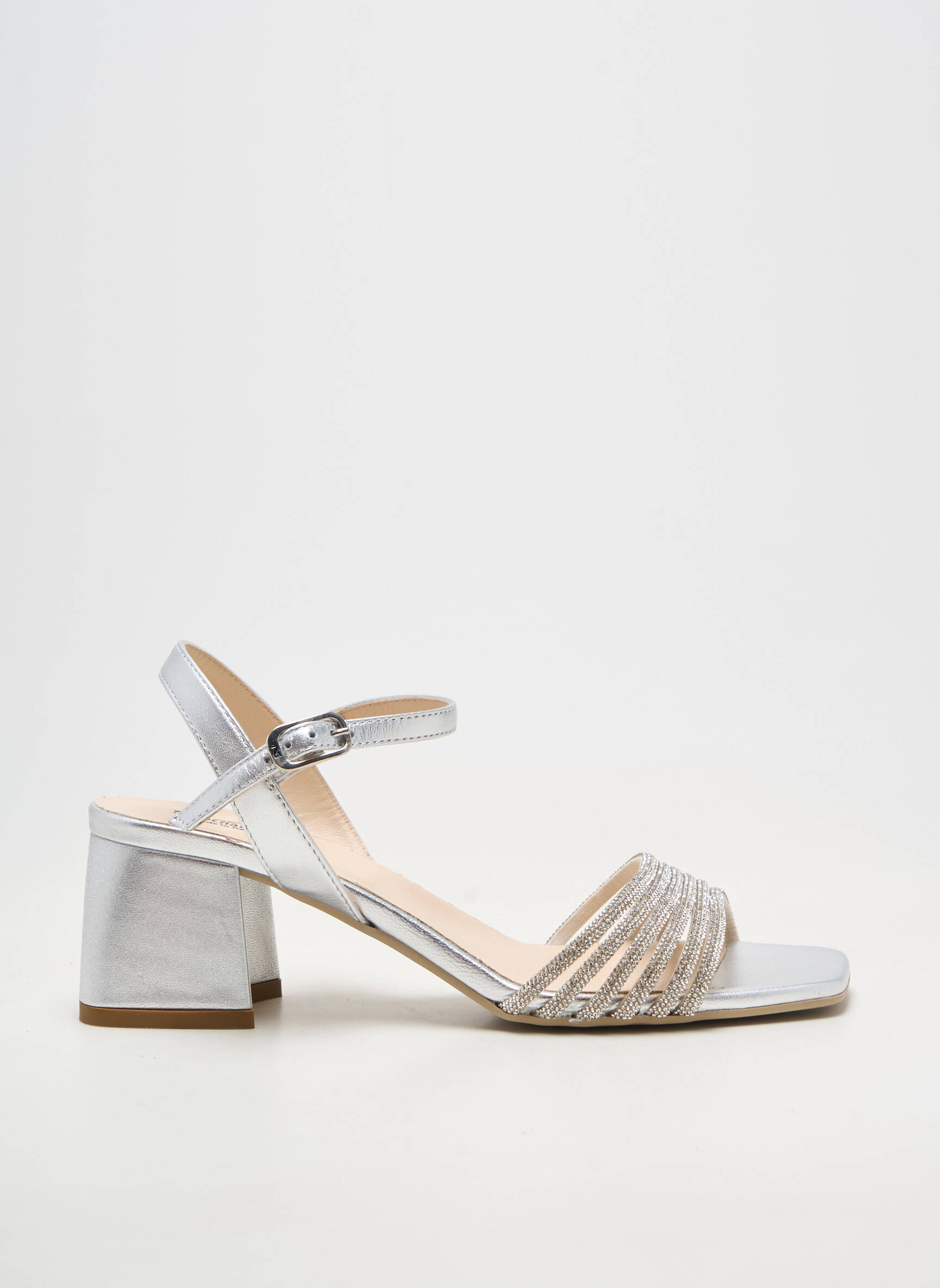 Sandales/nu pieds matière lisse talon de 4 à 6cm argent NERO GIARDINI femme