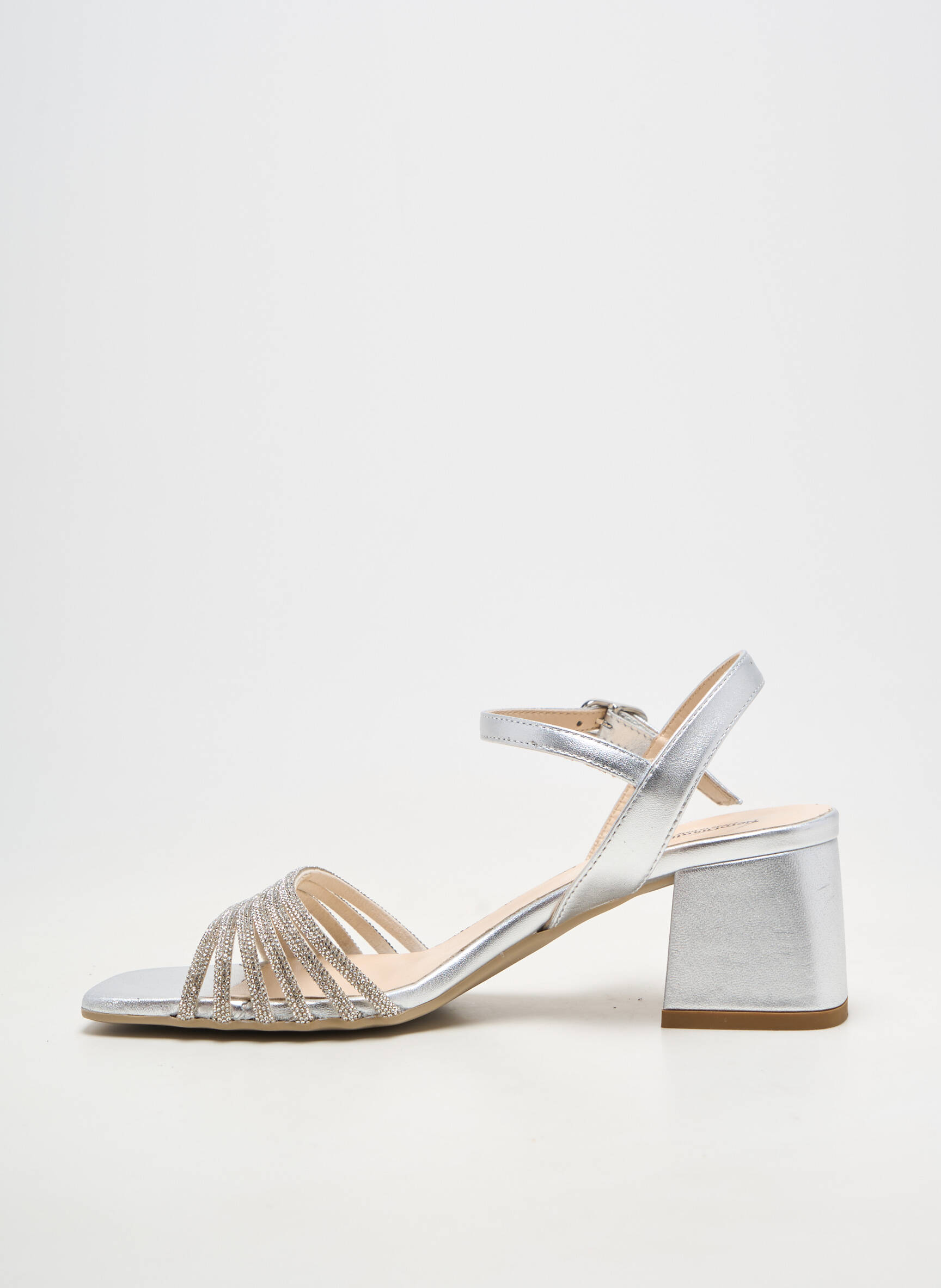 Sandales/nu pieds matière lisse talon de 4 à 6cm argent NERO GIARDINI femme