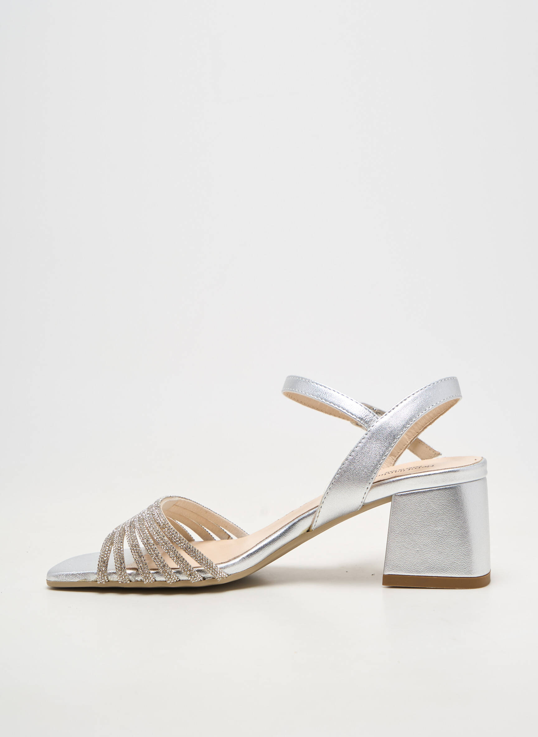 Sandales/nu pieds matière lisse talon de 4 à 6cm argent NERO GIARDINI femme