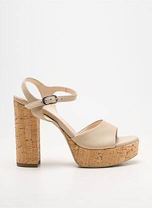 Sandales/nu pieds matière lisse talon haut de 10cm et plus beige NERO GIARDINI femme