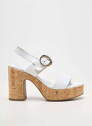 Sandales/nu pieds matière lisse talon de 7 à 9cm blanc NERO GIARDINI femme