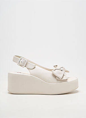 Sandales/nu pieds matière lisse talon de 4 à 6cm blanc HOGL femme