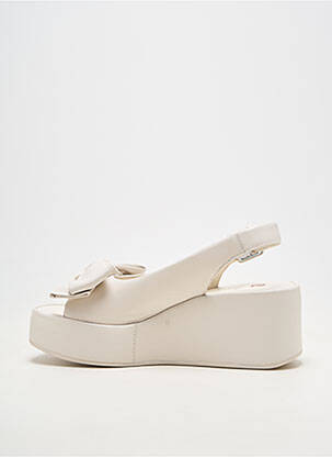 Sandales/nu pieds matière lisse talon de 4 à 6cm blanc HOGL femme