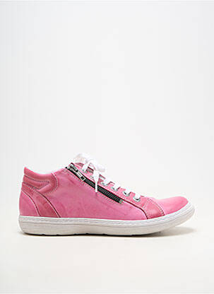 Baskets matière lisse talon plat jusqu'à 3cm rose CHACAL femme