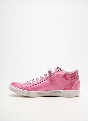 Baskets matière lisse talon plat jusqu'à 3cm rose CHACAL femme