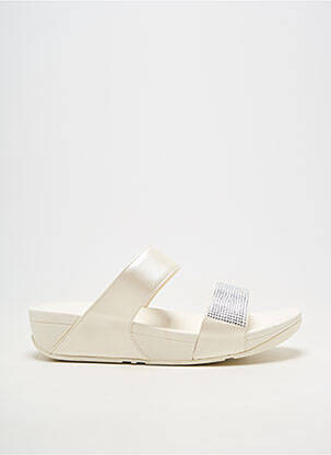 Mules/sabots semi compensé talon plat jusqu'à 3cm blanc FITFLOP femme
