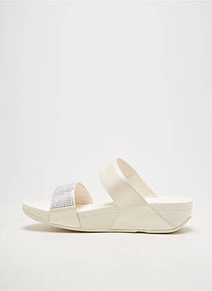 Mules/sabots semi compensé talon plat jusqu'à 3cm blanc FITFLOP femme