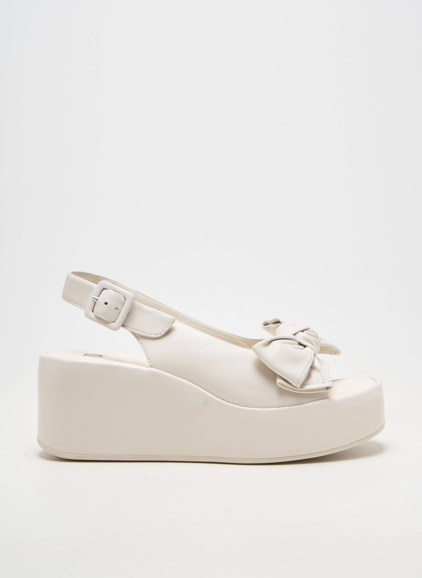 Sandales/nu pieds matière lisse talon de 4 à 6cm blanc HOGL femme