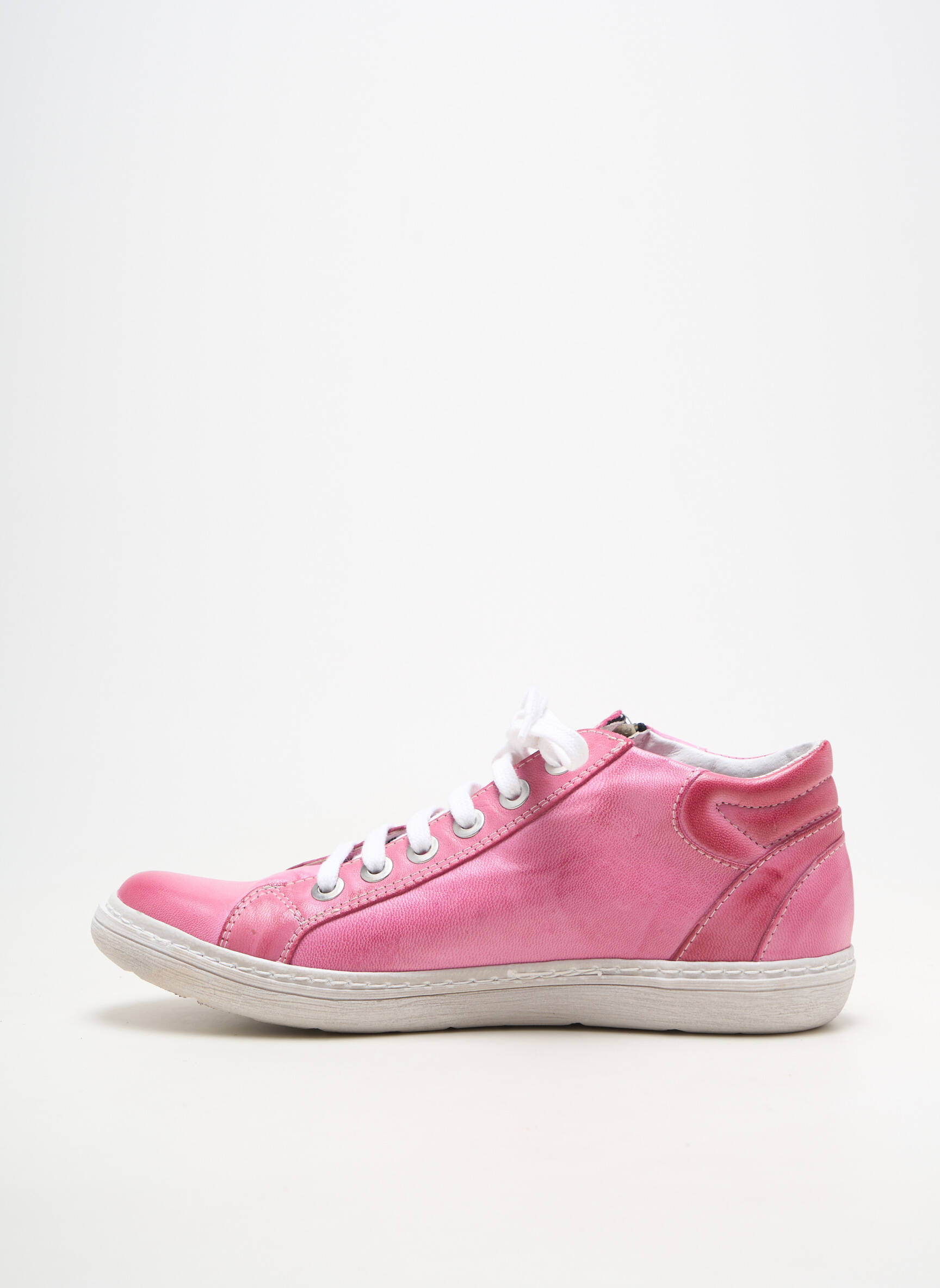 Baskets matière lisse talon plat jusqu'à 3cm rose CHACAL femme