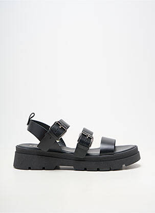 Sandales/nu pieds matière lisse talon plat jusqu'à 3cm noir REQINS femme