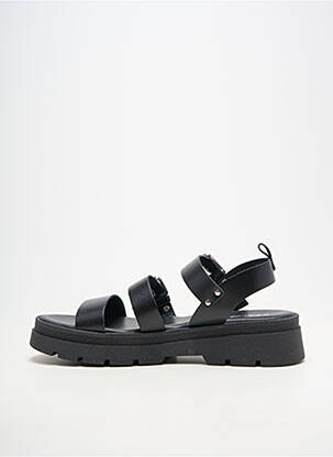 Sandales/nu pieds matière lisse talon plat jusqu'à 3cm noir REQINS femme