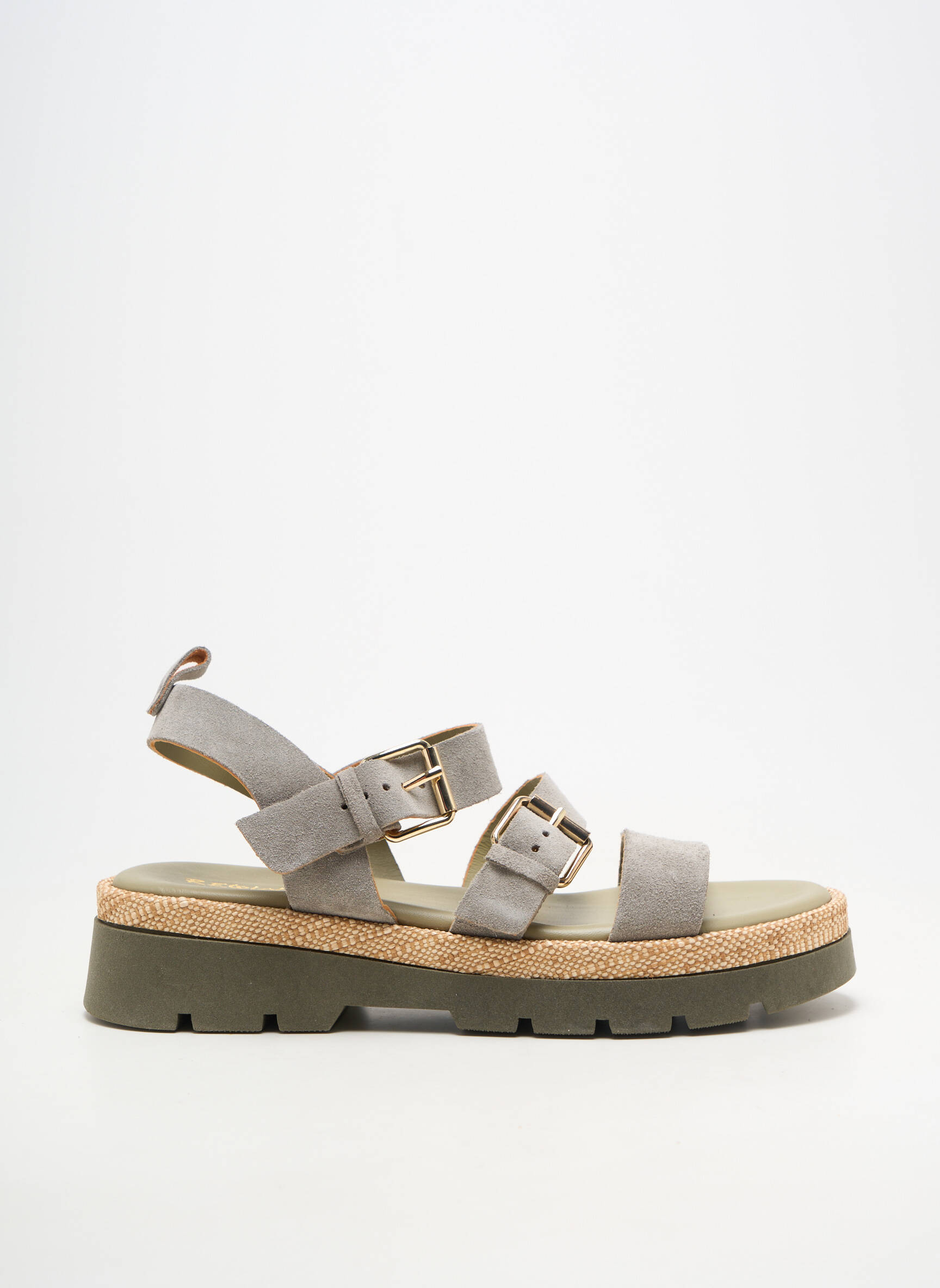 Sandales/nu pieds fermeture boucle(s) talon de 4 à 6cm vert REQINS femme