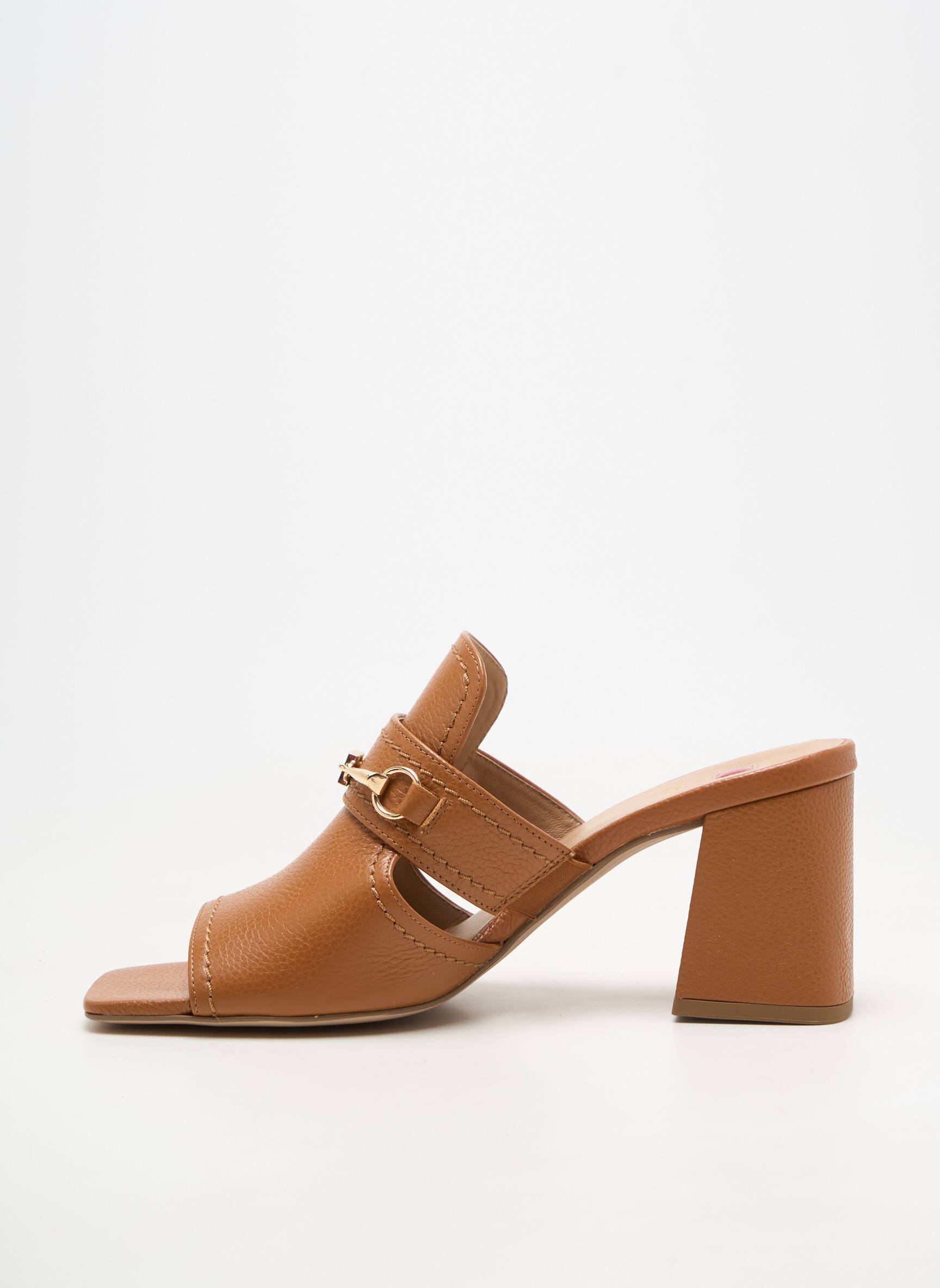Mules/sabots matière lisse talon de 4 à 6cm marron HOGL femme
