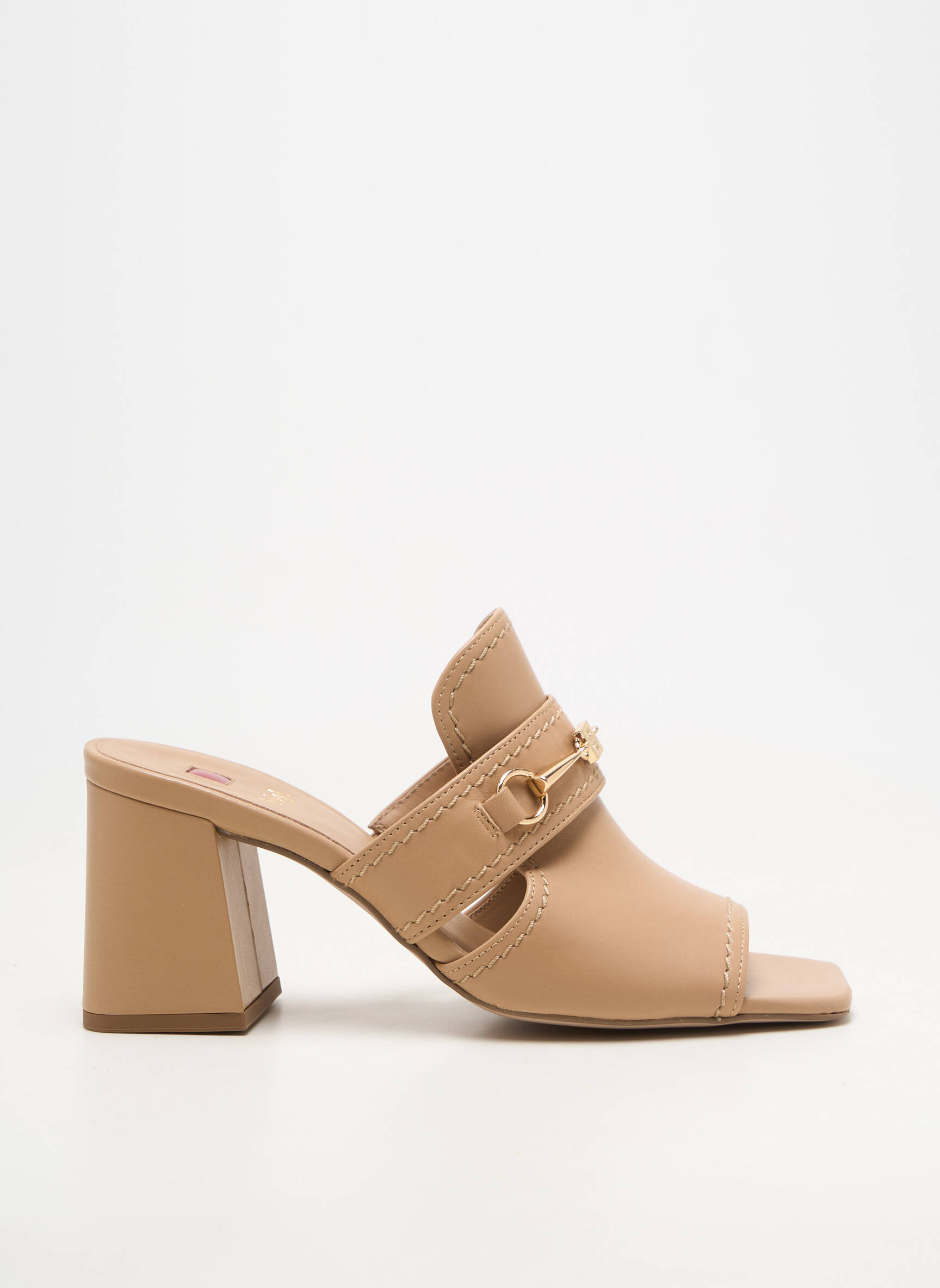 Mules/sabots matière lisse talon de 7 à 9cm beige HOGL femme