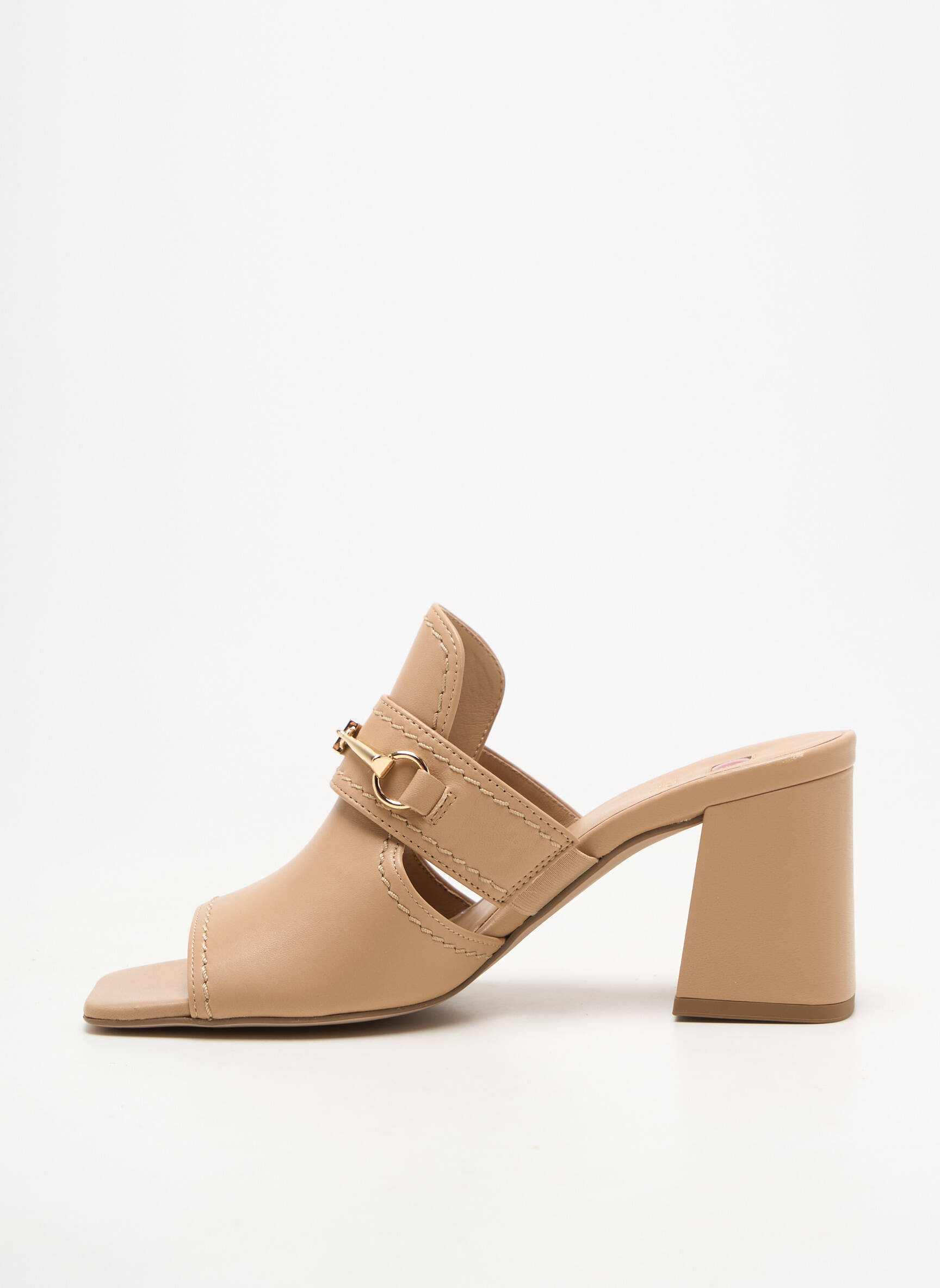 Mules/sabots matière lisse talon de 7 à 9cm beige HOGL femme