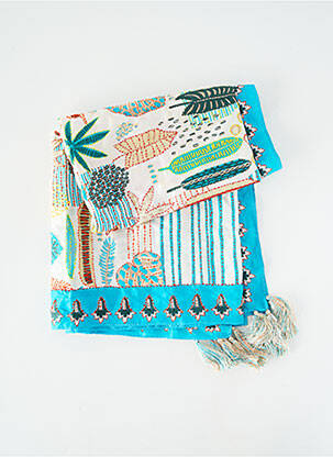 Foulard effet matière satinée bleu STORIATIPIC femme