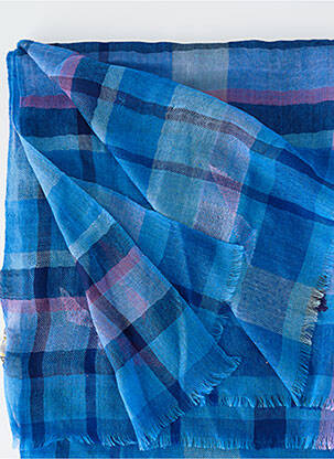 Foulard coutures renforcées bleu AMET & LADOUE femme