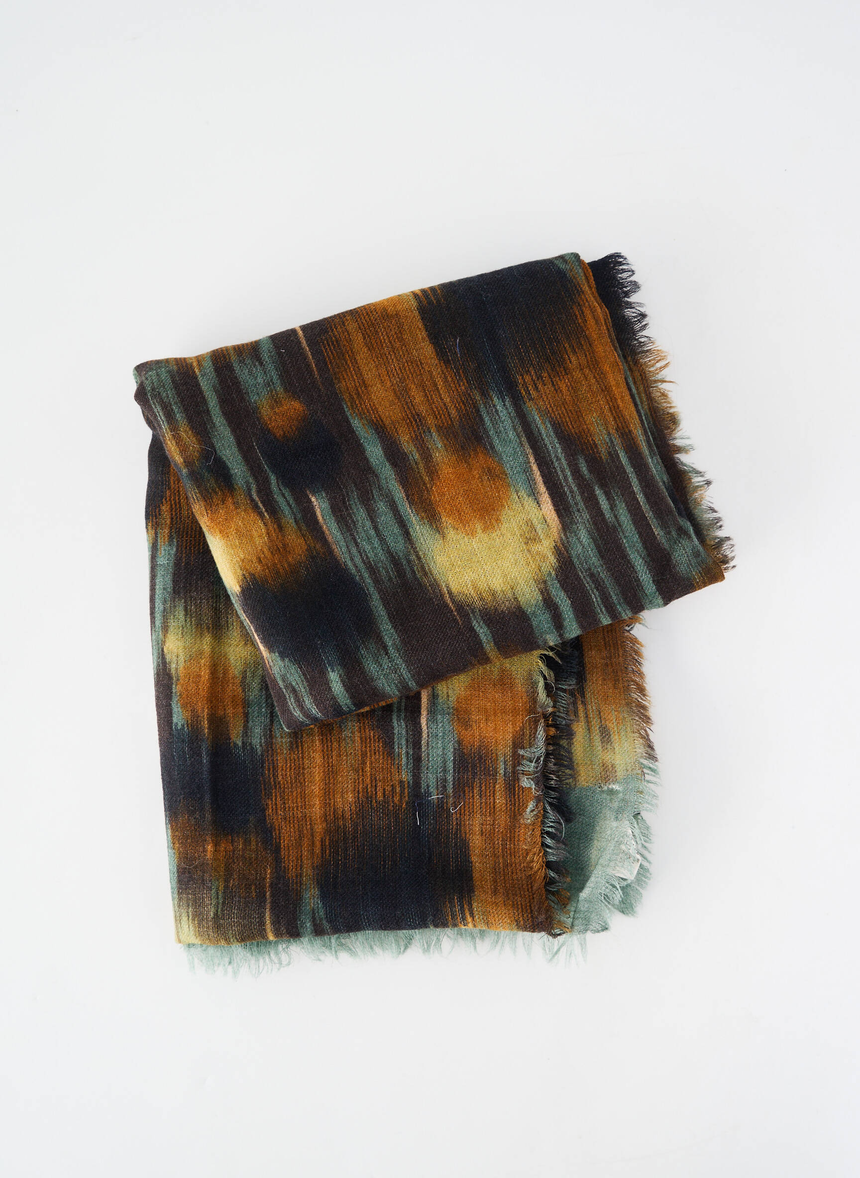 Foulard imprimé fantaisie vert STORIATIPIC femme