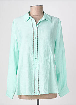Chemisier tissage crêpe manches longues vert SURKANA femme