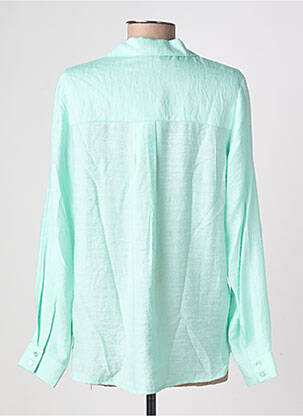 Chemisier tissage crêpe manches longues vert SURKANA femme