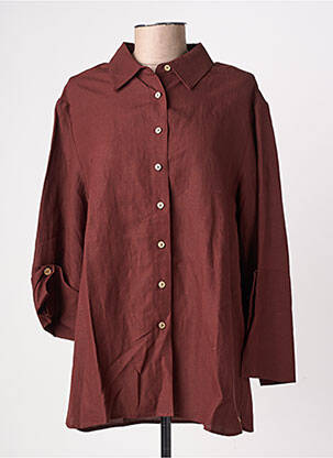 Chemisier coupe cintrée manches longues marron SURKANA femme