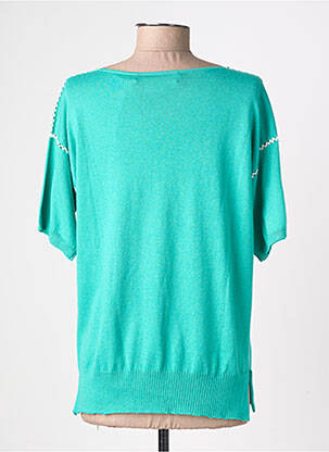 Pull col v manches courtes bleu A.POIL femme