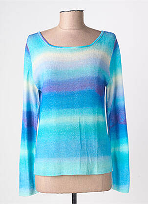 Pull coupe cintrée manches longues bleu A.POIL femme